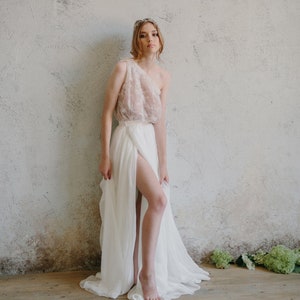 Sexy Two piece wedding dress, Bridal separates with the Silk Skirt, Alternative wedding dress, Bohemian wedding dress 0207 // 2020 image 1