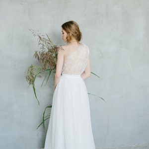 Sexy Two piece wedding dress, Bridal separates with the Silk Skirt, Alternative wedding dress, Bohemian wedding dress 0207 // 2020 image 2