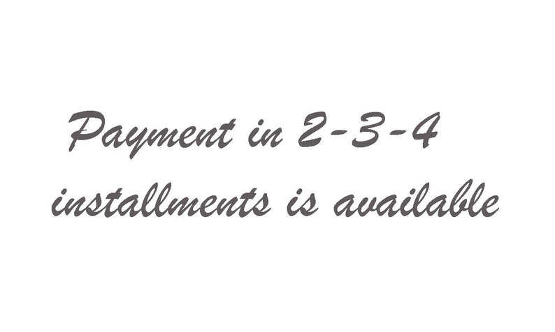 May include: Text that reads "Payment in 2-3-4 installments is available".