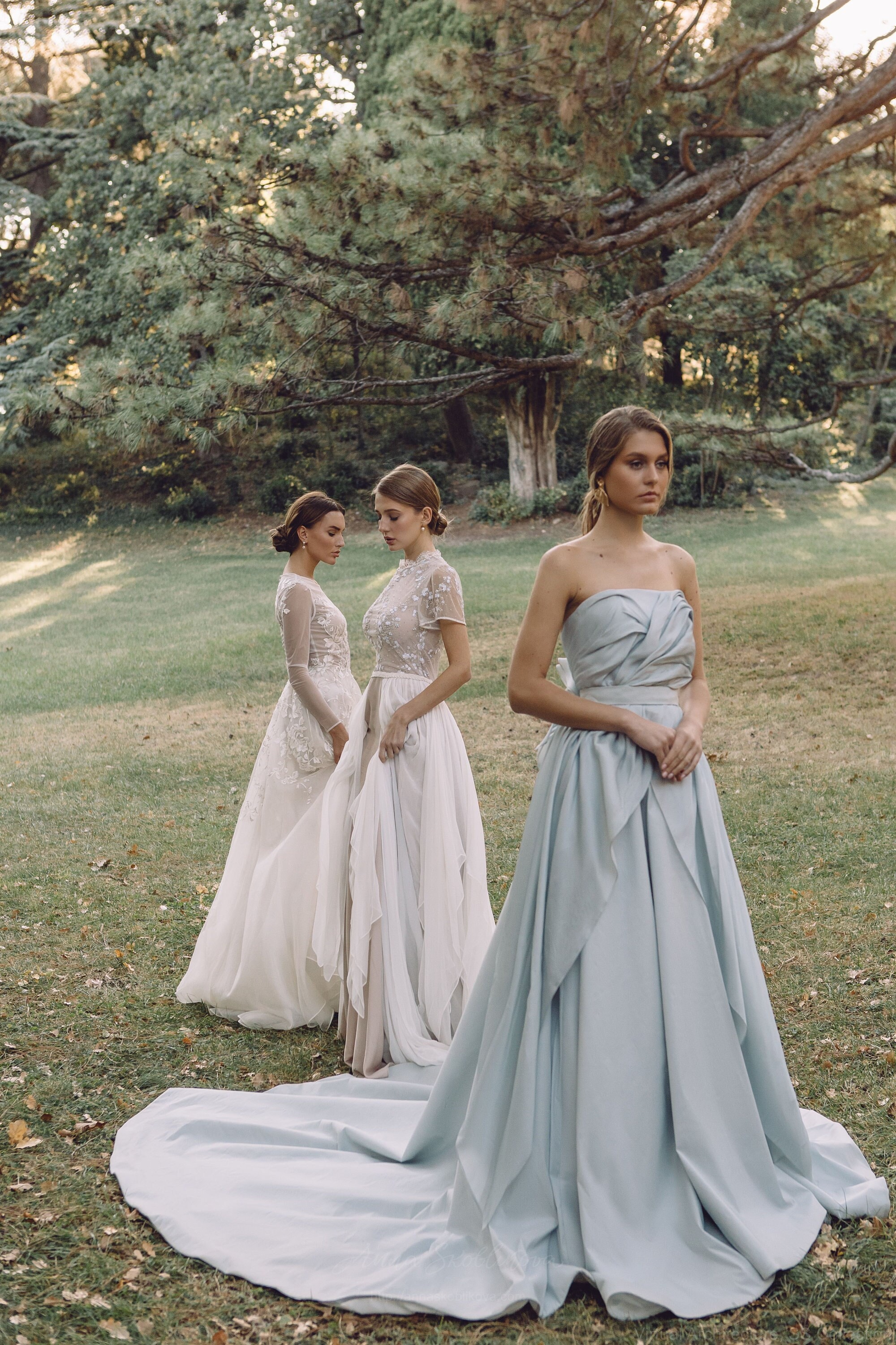 White Pleated chiffon fabric by the yard blue Wedding Ruffled dress women  Plisse