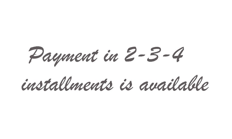 May include: Text that reads "Payment in 2-3-4 installments is available".
