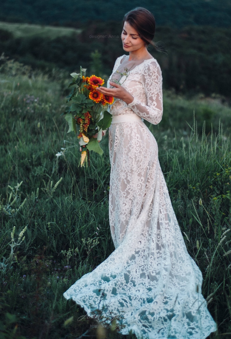Bohemian Wedding Dress Boho Wedding Dress Sexy Wedding Etsy