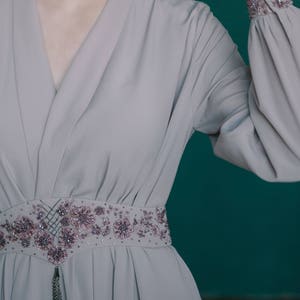 Casual wedding dress, Silk wedding dress, Custom wedding dress, Embroidered wedding dress, Summer Lilac wedding dress - 0131
