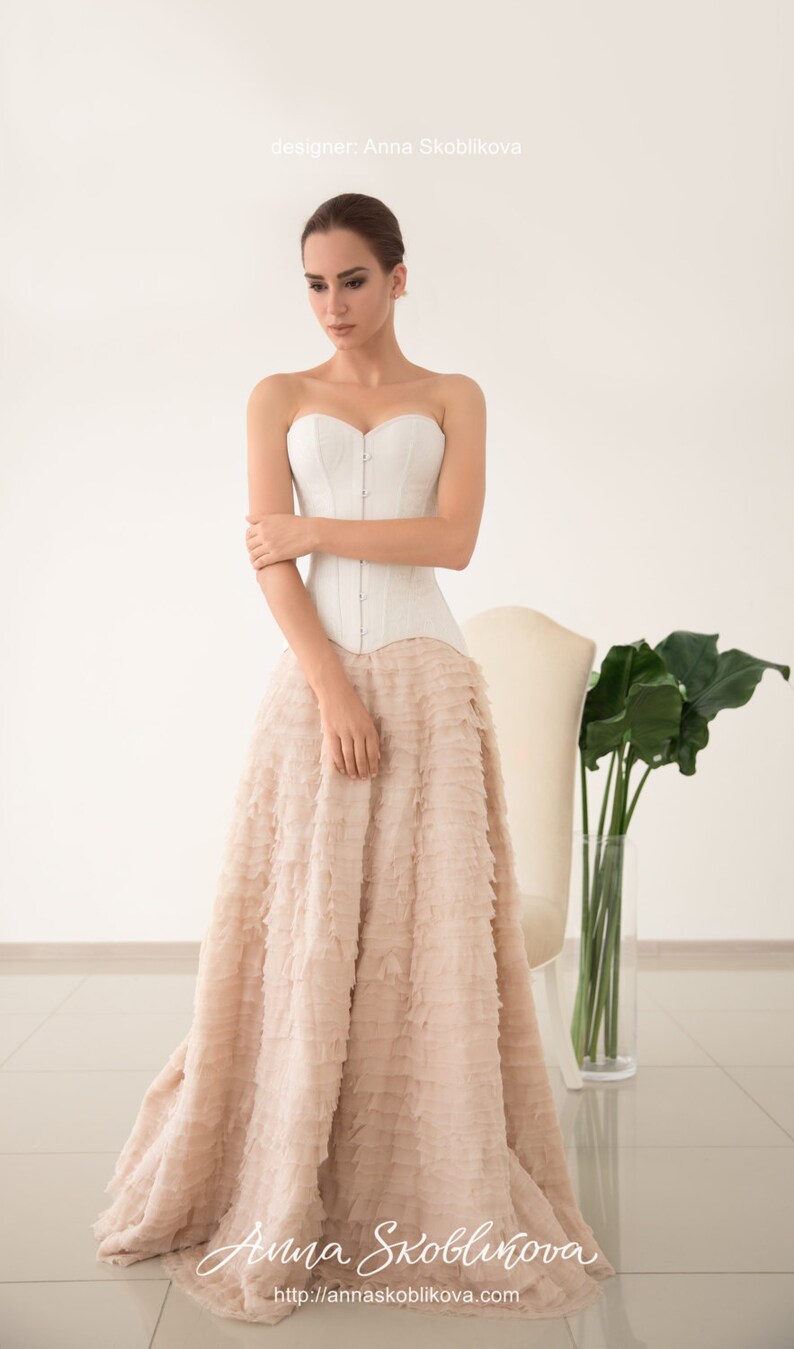 plus size wedding dress, Maxi skirt, Silk skirt, Chiffon skirt, Wedding skirt, Two piece wedding dress, Blush wedding skirt, 0045 