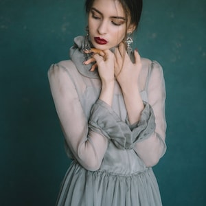 Vintage wedding dress, Custom wedding dress, summer wedding dress, silk wedding dress, simple wedding dress, modern wedding - 0126