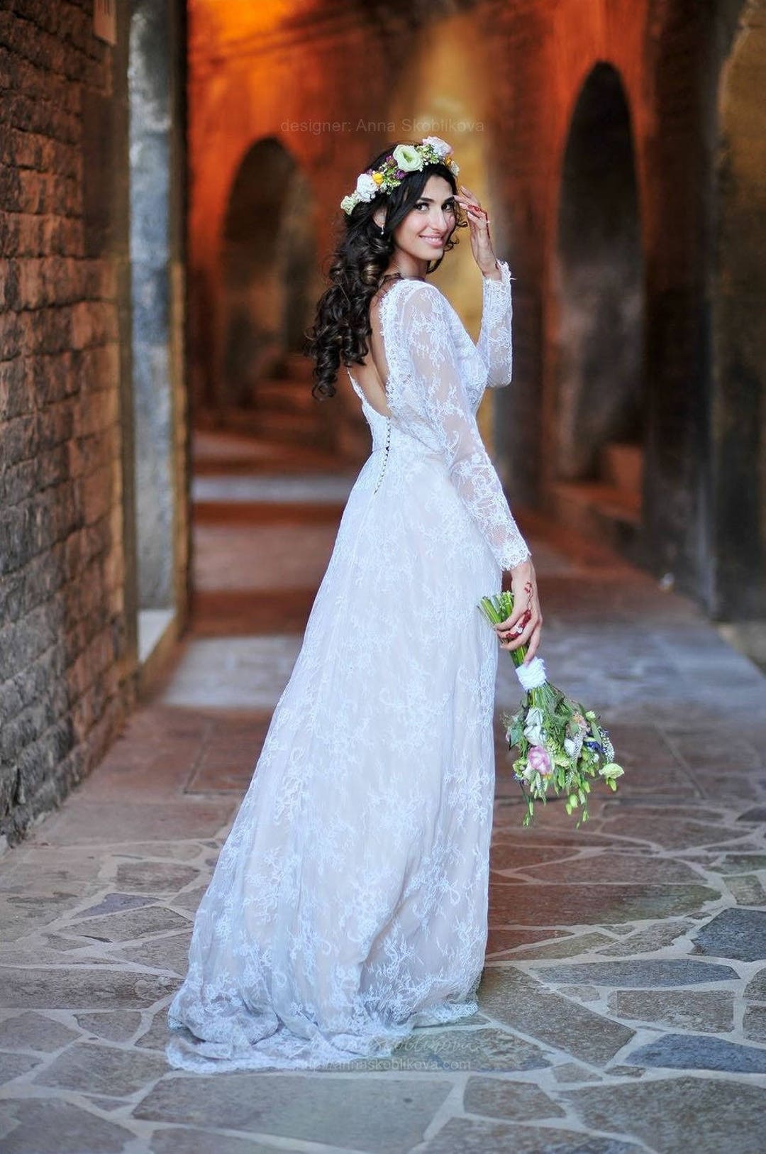fit and flare wedding dress with sleeves Plus-Size Fit-and-Flare Long Rush order 66276: Lace Fit and Flare