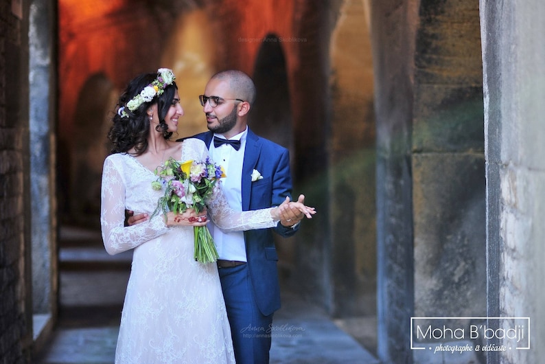 Vestido de novia de manga larga, Vestido de novia de invierno, Vestidos de novia de encaje de manga larga, Vestido de encaje, Vestido de novia de encaje con mangas, 0003 imagen 3