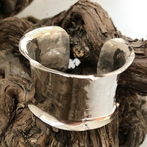 Statement silver cuff, big silver cuff.