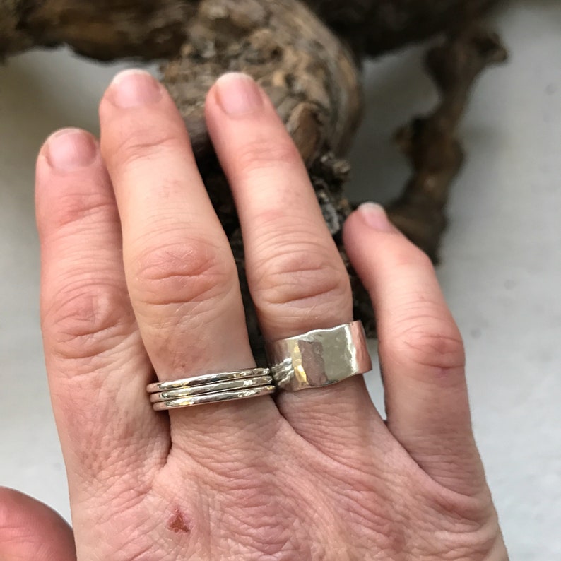 stackable ring simple ring skinny silver ring. sterling silver rings ring stack Stacking rings silver stacking ring