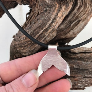 Whale tail pendant. Silver whale tail.