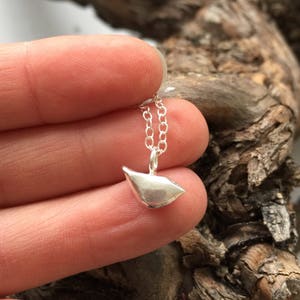 Baby silver bird pendant, silver bird necklace. image 1