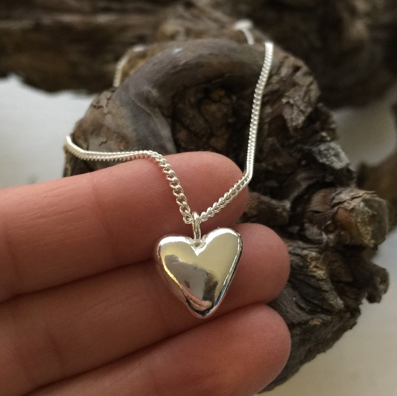 Sterling Silver Chunky Heart Pendant. Handmade Solid Silver Etsy UK