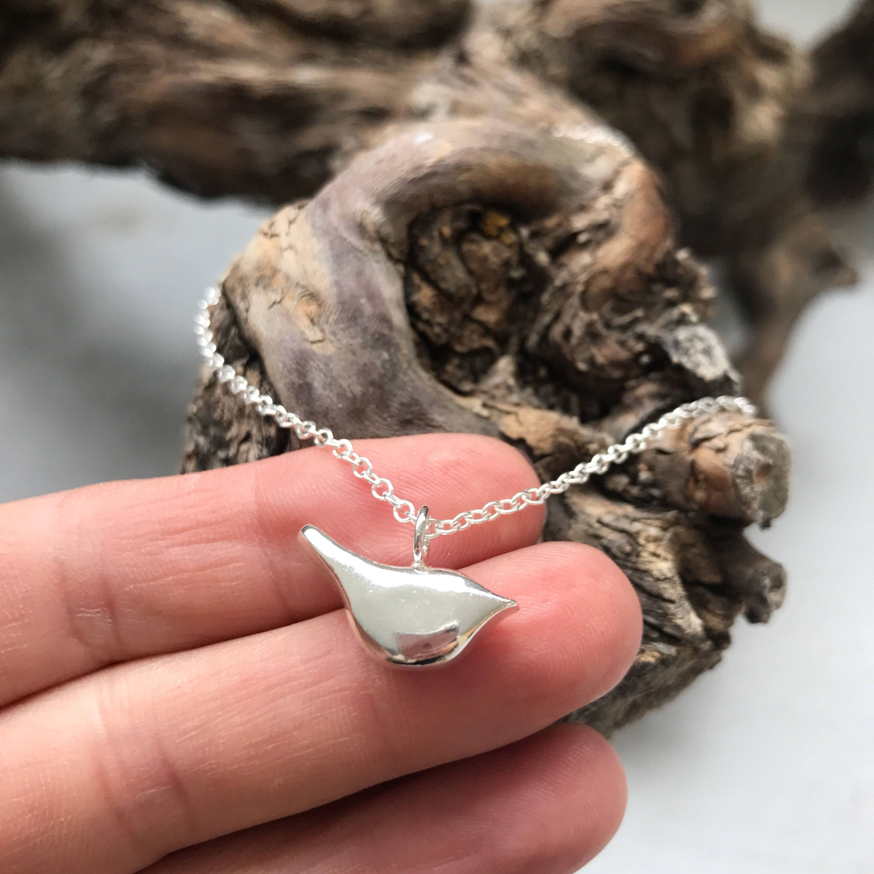 Chubby Bird silver bird pendant bird necklace bird Etsy