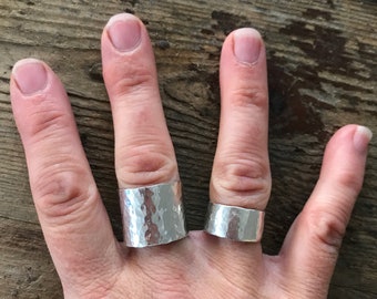 Wide silver hammered ring - a simple beautiful design, handmade to order in your size.