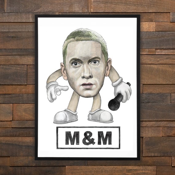 M M Eminem A4 Print Etsy