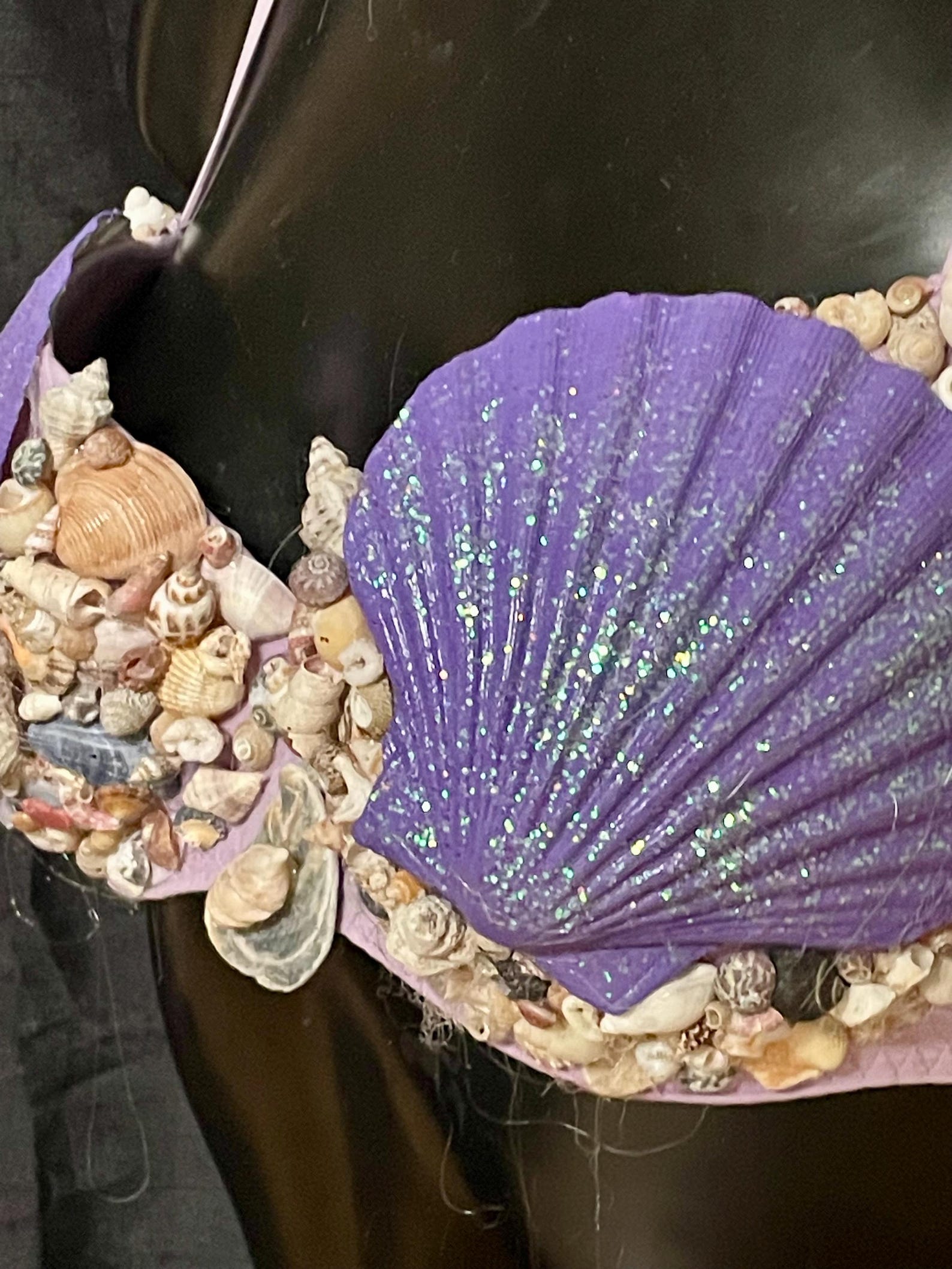 Designer Mermaid Purple Shell Bra Top 32D With Matching Necklace Unique ...