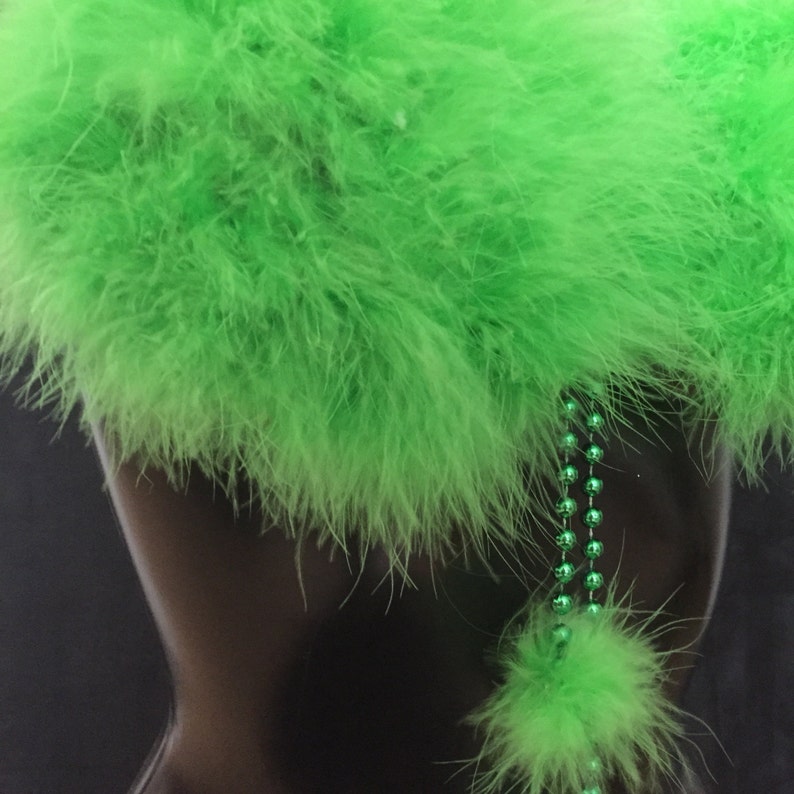 Designer Fluffy Neon Green Rave Bra 34b Clubwear EDC Party Etsy