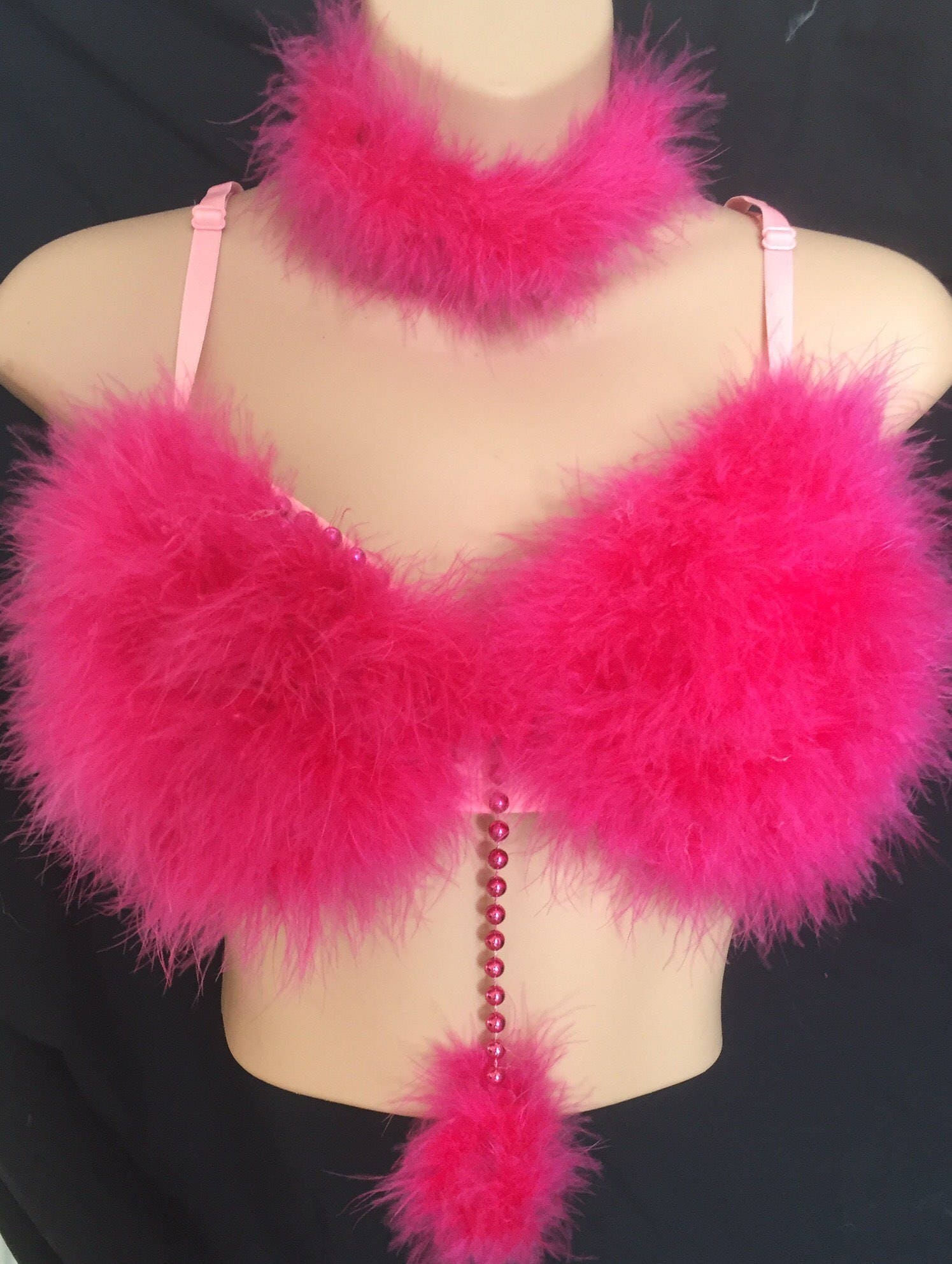 Fluffy Pink Bra Fuzzy Faux Fur Rave Bra Rave Bra Clubwear EDC Party Top  Clubwear Top Baby Pink Bra Cute Bra Fluffy Bra 
