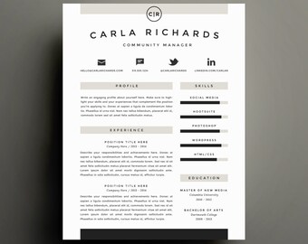 creative resume template and cover letter template for word