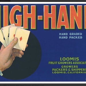 High Hand Karte Druck Kiste Label mit Ace of Diamonds
