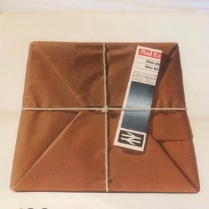 Brown paper parcel transport poster British rail