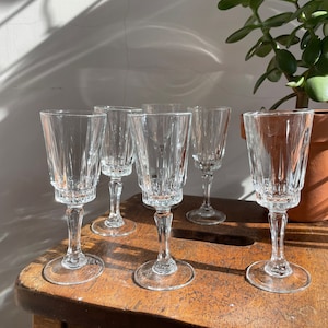 Six vintage luminarc wine glasses