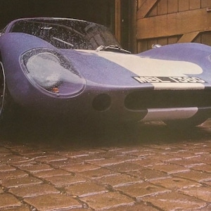 Blue Porsche vintage transport poster