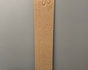 Flower height chart, wooden growth chart, MDF height chart, watch me grow height chart, Flower bedroom decor, Flower bedroom, height chart