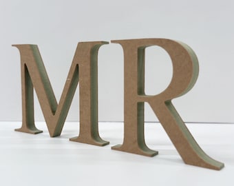 Freestanding capital MDF letters - Mr & Mrs, Mrs/Mrs, Mr/Mr. Wedding letters, wedding decorations