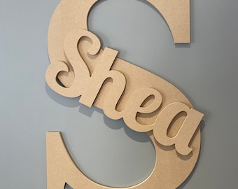 Extra large personalised letter and name, MDF blank names, Large name signs, Wall name signs, giant letters and names - STYLE TWO