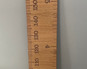 Oak faced height chart, MDF Children's Height Chart, growth chart, ruler height chart, wooden height chart, keepsake chart. Feet and inches