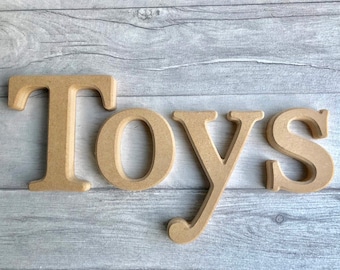 MDF blank letters - toy box letters - bevelled edged letters