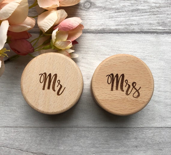 personalised double ring box