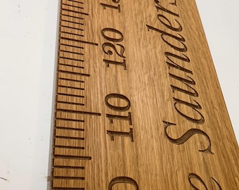 Oak faced height chart, MDF Children's Height Chart, growth chart, ruler height chart, wooden height chart, keepsake chart