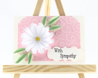 Handgemaakte bloemensympathiekaart, rouwkaart, handgemaakte bloemkaart