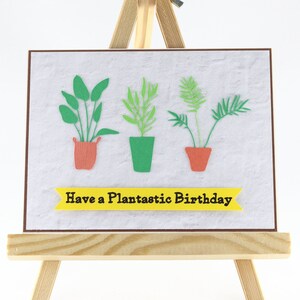 Carte d'anniversaire faite main pour amoureux des plantes