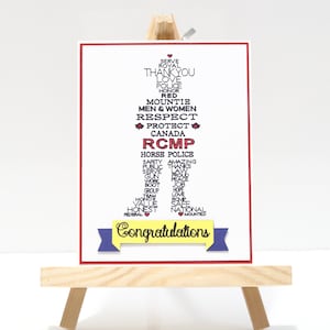 Carte de la GRC du Canada faite main sur mesure pour la retraite, une promotion, un remerciement, un mentor, l'obtention d'un diplôme, un collègue, un ami et plus