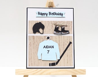 Handmade Personalized Hockey Birthday Card: Custom Jersey