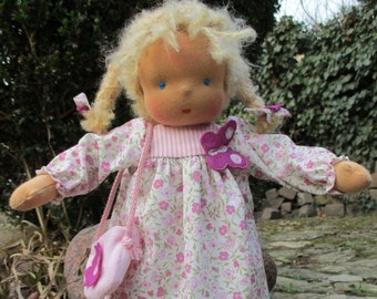 Sewing set Lisa doll Waldorf style with straight arms and legs, 30 cm, incl. hair wool, pure sheep's wool filling organic