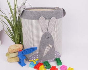 Nähset"Stoffbox / -tasche mit Henkel, Nähset "Hase Theo", DIY Nähset, Nähpaket, Bastelset