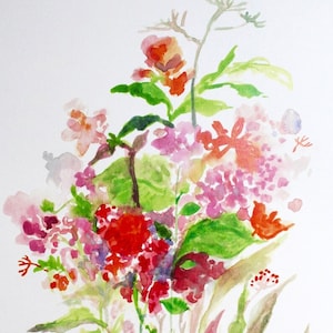 Weidebloemen A 4-afdruk van originele aquarel, kunst aan de muur, interieur, wanddecoratie, botanische kunst, cadeau