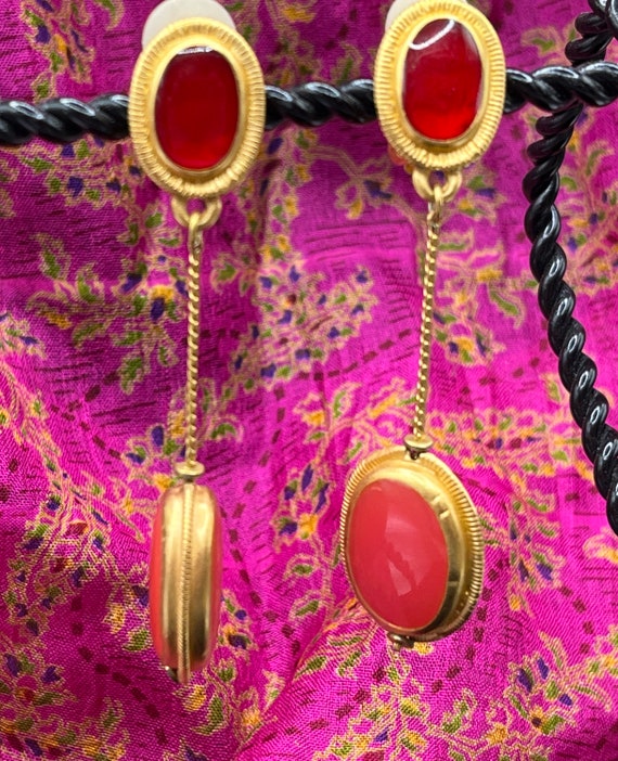Anne Klein Byzantine Pink Red and Orange Poured G… - image 10