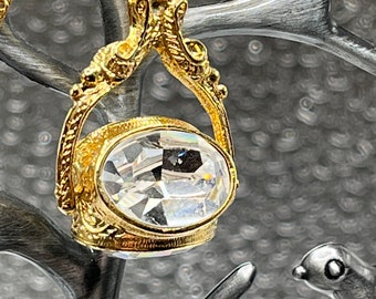 Joan Rivers Spinning 3-sided Faceted Crystal Pendant on 26