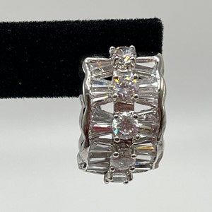 Nolan Miller French Clip Swarovski and Rhinestone Earrings Set in Silver Tone (CP6)