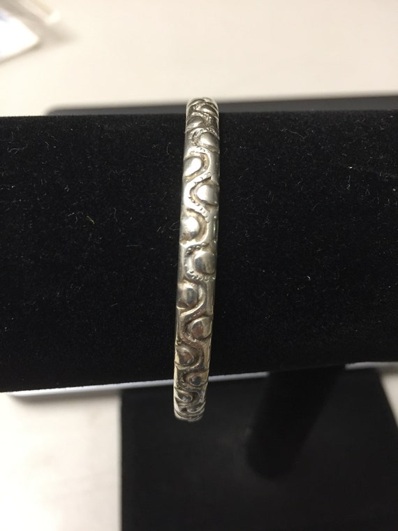 Vintage Mexico Silver Stackable Bangle Bracelet S… - image 4