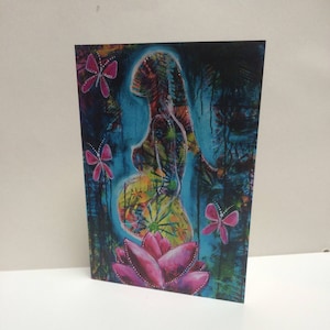 Arte del embarazo - Impresión de tarjetas de felicitación - Blessingway Doula Midwife