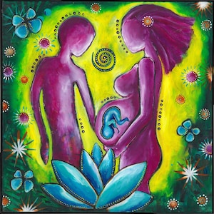 La grossesse Art - impression sur carte - de voeux Blessingway maternité accouchement Doula sage-femme