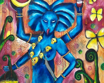 Kali Goddess Blank Greeting Card Print