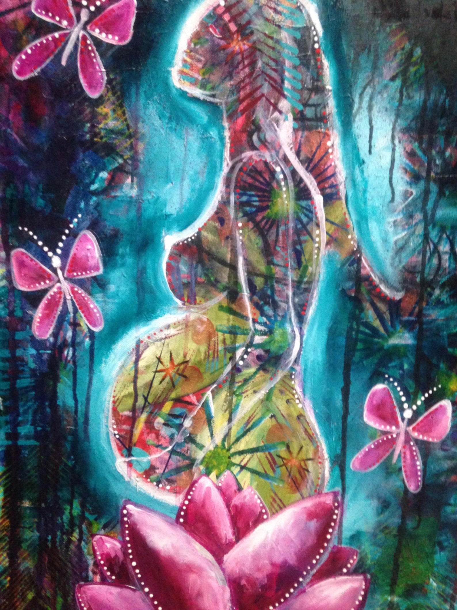 Pregnancy Art Painting Large Canvas Acrylic Original Fine Art