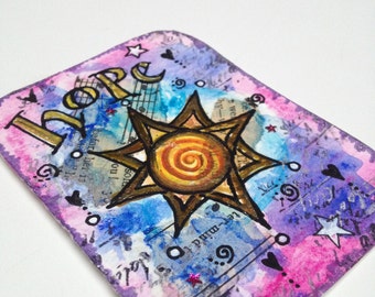 Original Inspirational Painting ACEO Artist Trading Card - Hope Star